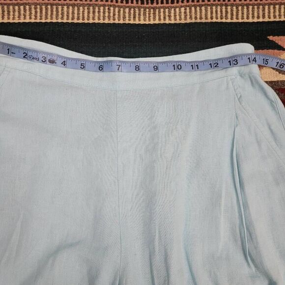 Madewell Pull-On Straight Crop Pant Sz 2 Blue Heron Linen Beachy Coastal NO954 - Picture 9 of 11